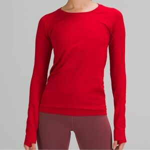 Women's Lululemon Swiftly Tech Long Sleeve 2.0 Dark Red Size 6 New Year edition